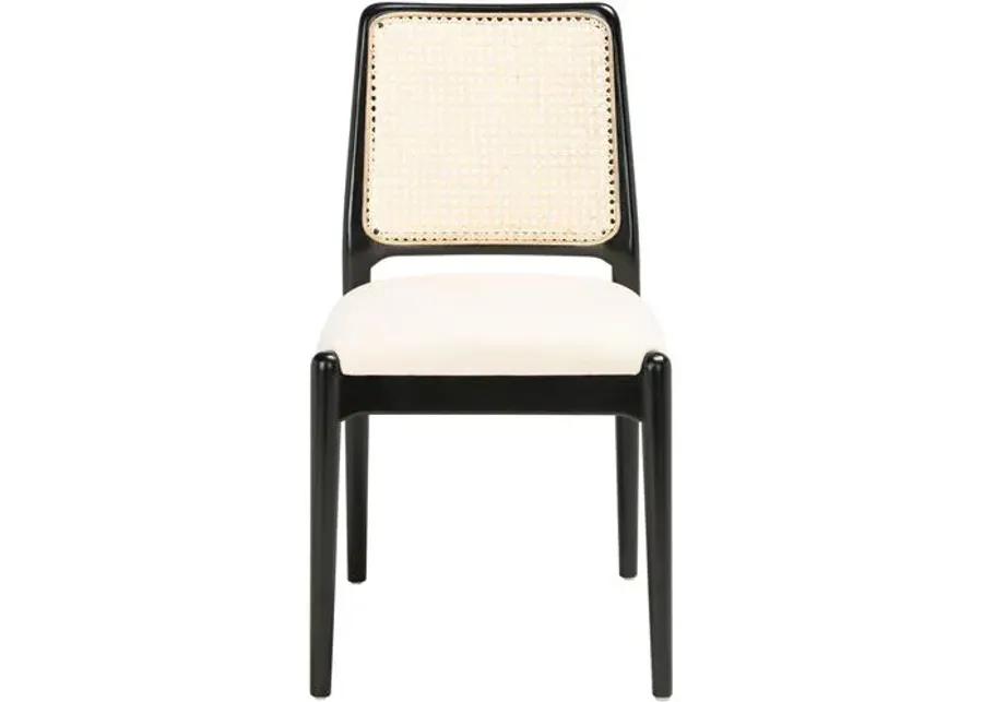 Set of 2 Opal Rattan Dining Chairs - Black/White