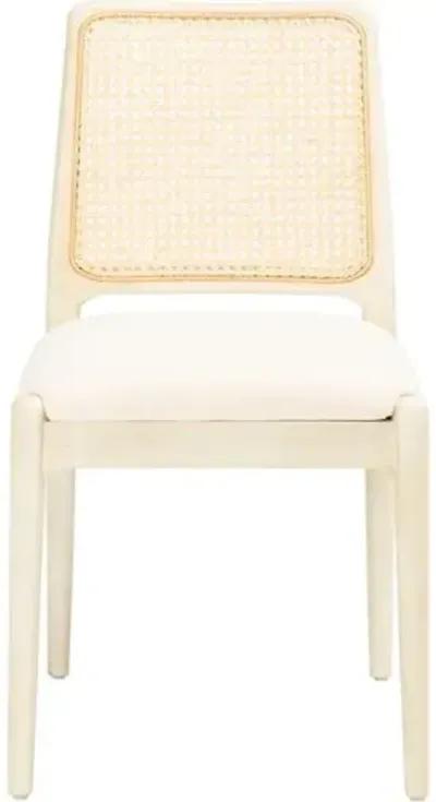 Set of 2 Opal Rattan Dining Chairs - White/White