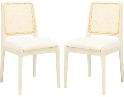 Set of 2 Opal Rattan Dining Chairs - White/White