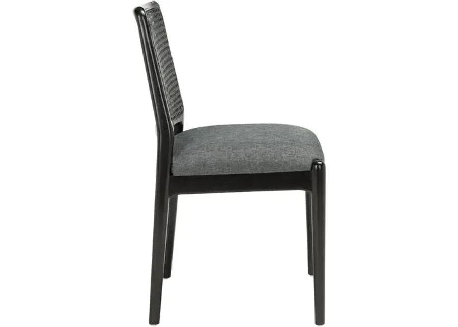 Set of 2 Opal Rattan Dining Chairs - Black/Gray