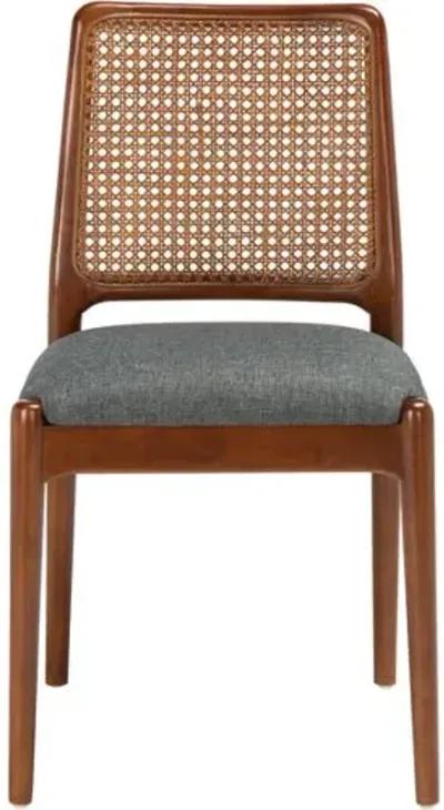 Set of 2 Opal Rattan Dining Chairs - Brown/Gray