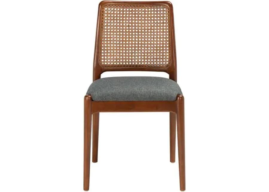 Set of 2 Opal Rattan Dining Chairs - Brown/Gray