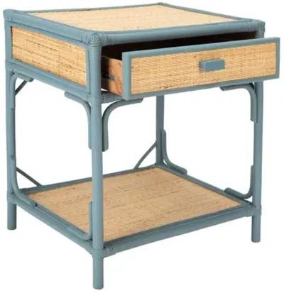 Laguna Rattan Nightstand - Blue Gray/Natural