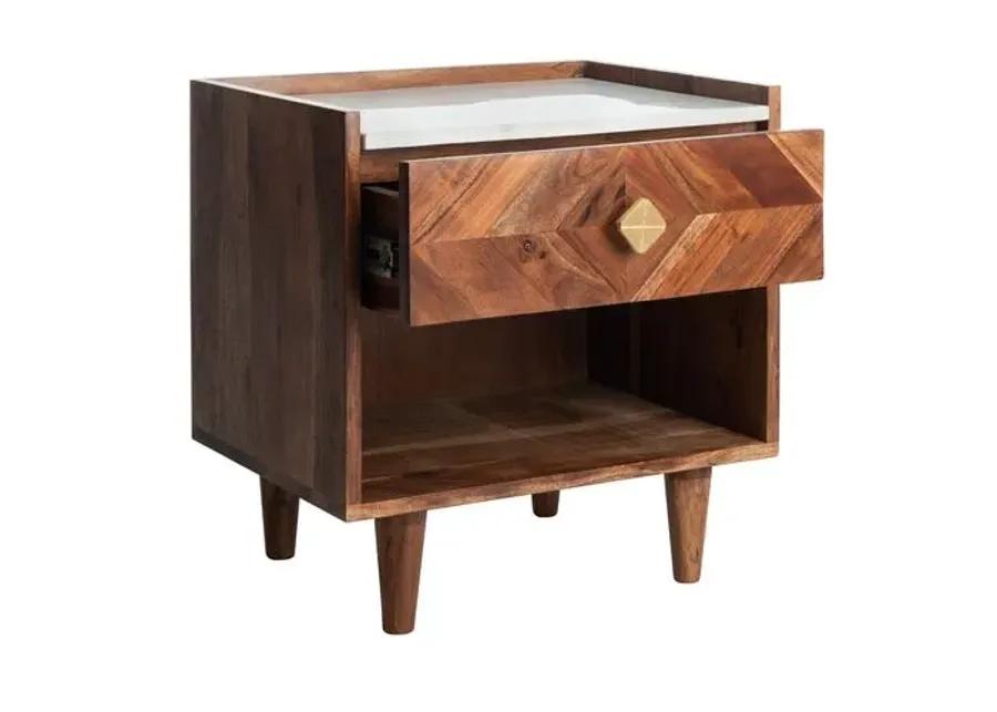 Emma 1-Drawer Nightstand - Walnut