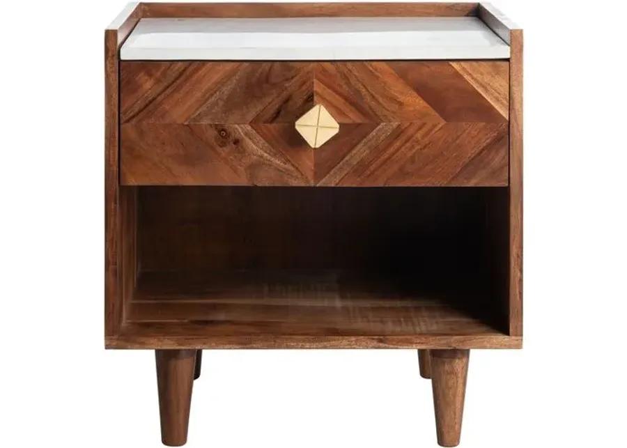 Emma 1-Drawer Nightstand - Walnut