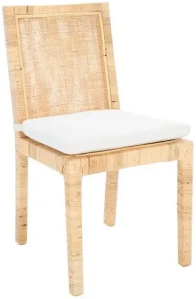 Set of 2 Nicola Cane Dining Chairs - Natural - White