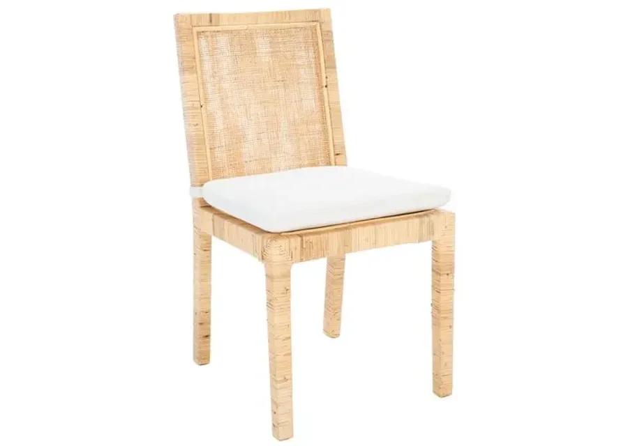 Set of 2 Nicola Cane Dining Chairs - Natural - White