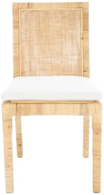 Set of 2 Nicola Cane Dining Chairs - Natural - White