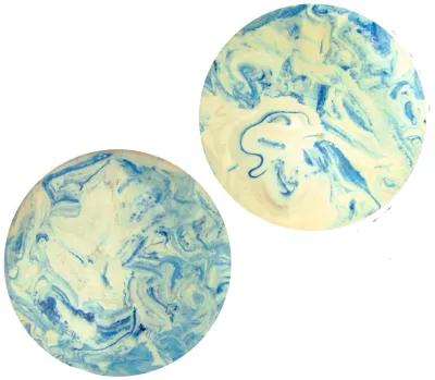 Organic Modern Swirl Serving Plates Pair - Chez Vous - Blue