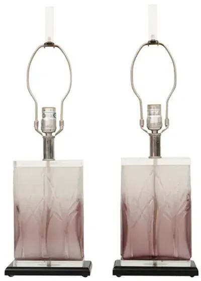 Purple Lucite Table Lamps - a Pair - Interesting Things