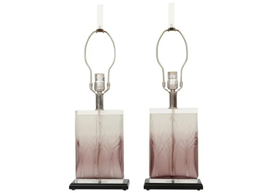 Purple Lucite Table Lamps - a Pair - Interesting Things