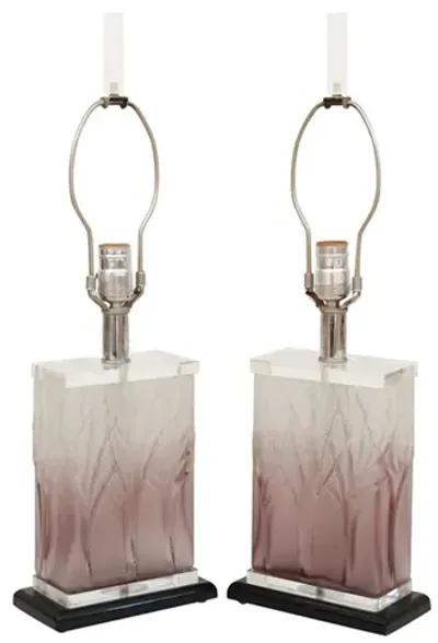 Purple Lucite Table Lamps - a Pair - Interesting Things