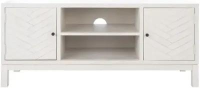 Aliya 2-Door Media Stand - Distressed White