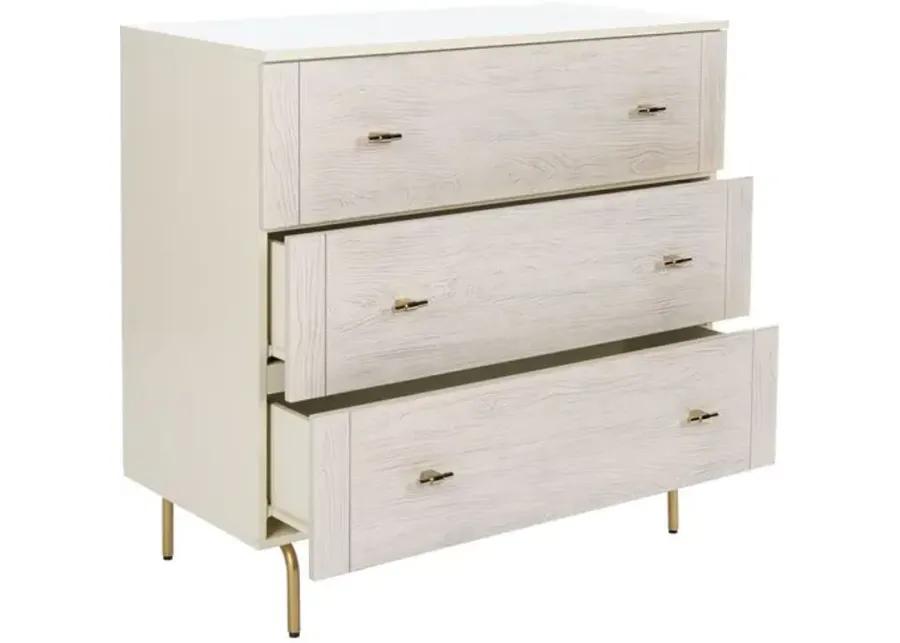 June 3-Drawer Dresser - Cream/White Washed