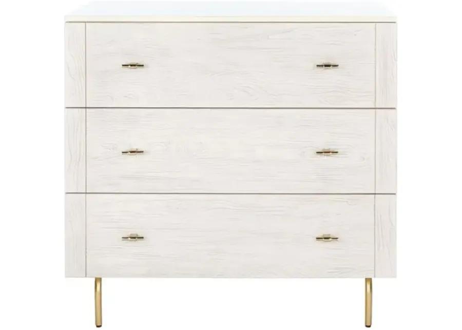 June 3-Drawer Dresser - Cream/White Washed