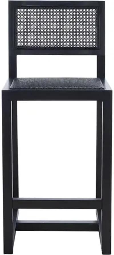 Addison Cane Counter Stool - Noir