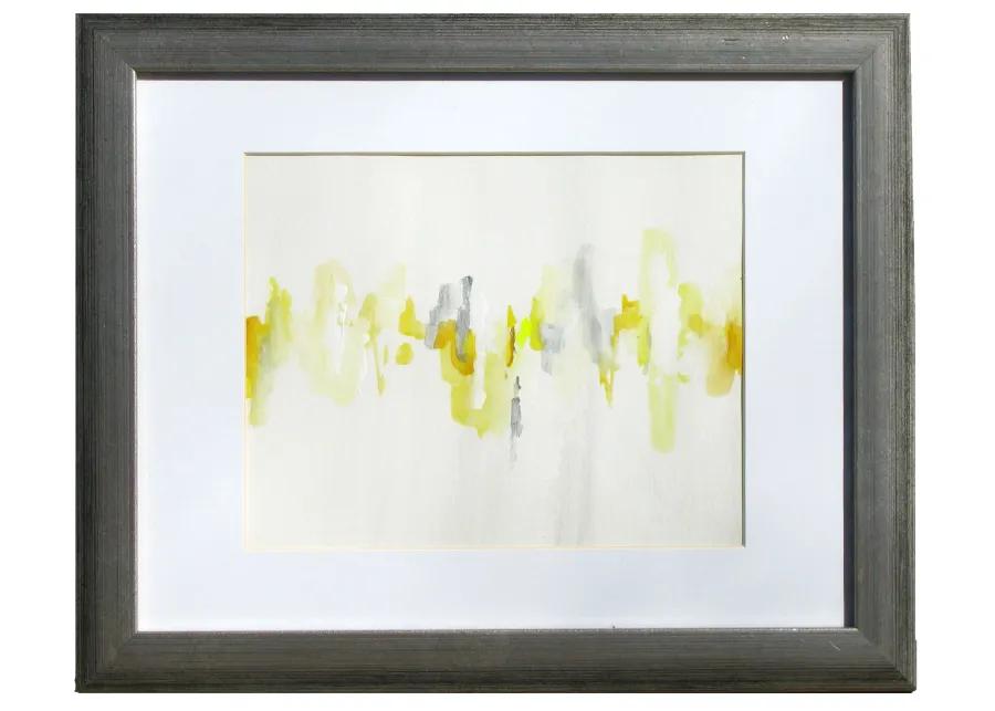 Yellow & Gray Abstract - Gray Frame - Chez Vous