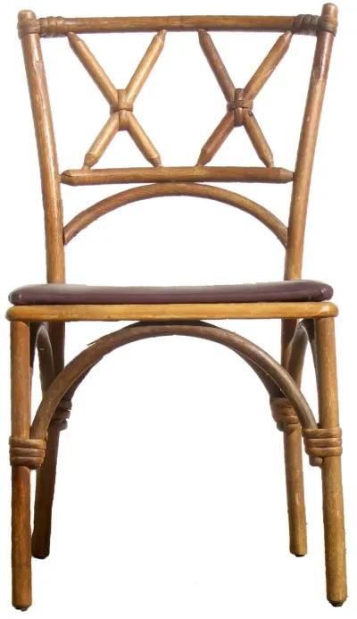 McGuire Style Faux Bamboo / Rattan Chair - Chez Vous - Brown