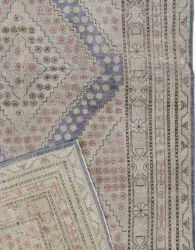 Distressed Khotan Rug 5'x 7'9 - Blue - Blue