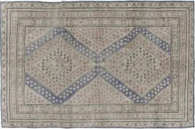 Distressed Khotan Rug 5'x 7'9 - Blue - Blue