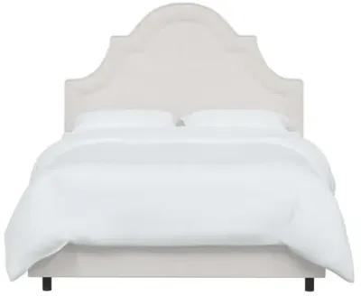 Kennedy Velvet Arched Bed - White, Mattress & Box Spring Required, Velvet Uplhostery, Headboard Padding, Comfortable, Durable