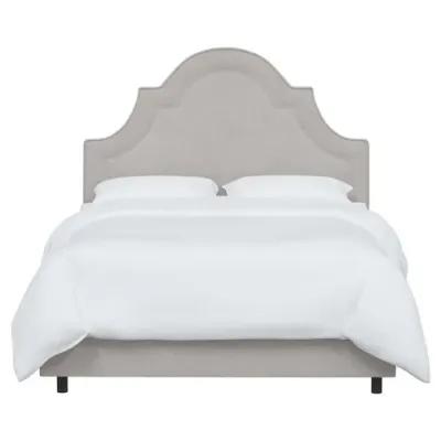 Kennedy Velvet Arched Bed - Gray, Mattress & Box Spring Required, Velvet Uplhostery, Headboard Padding, Comfortable, Durable