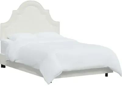 Kennedy Boucle Arched Bed - White, Mattress & Box Spring Required, Headboard Padding, Comfortable, Durable