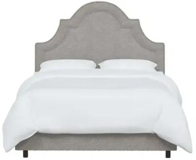 Kennedy Boucle Arched Bed - Gray, Mattress & Box Spring Required, Headboard Padding, Comfortable, Durable