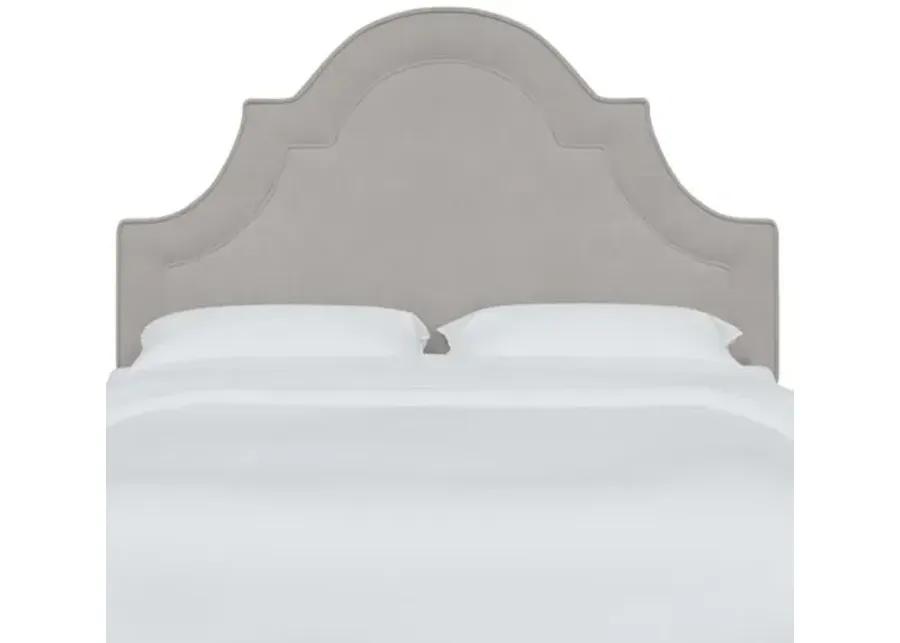 Kennedy Velvet Arched Headboard - Gray