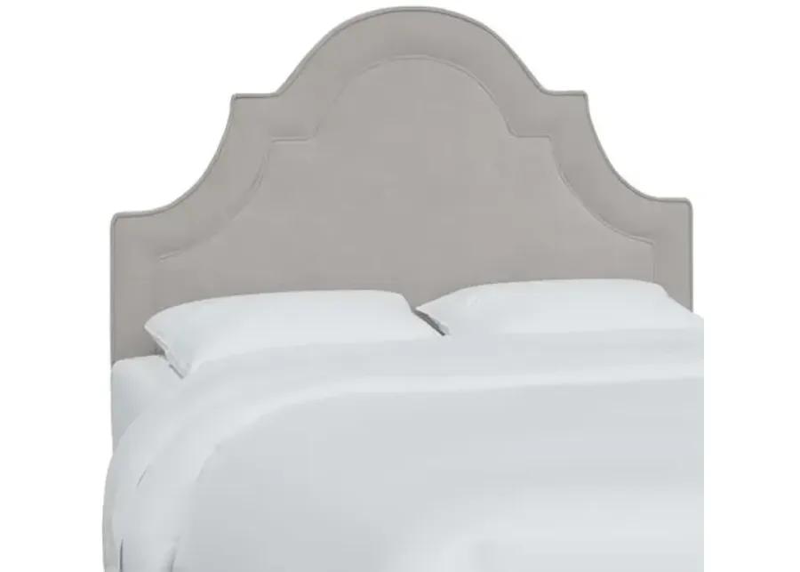 Kennedy Velvet Arched Headboard - Gray