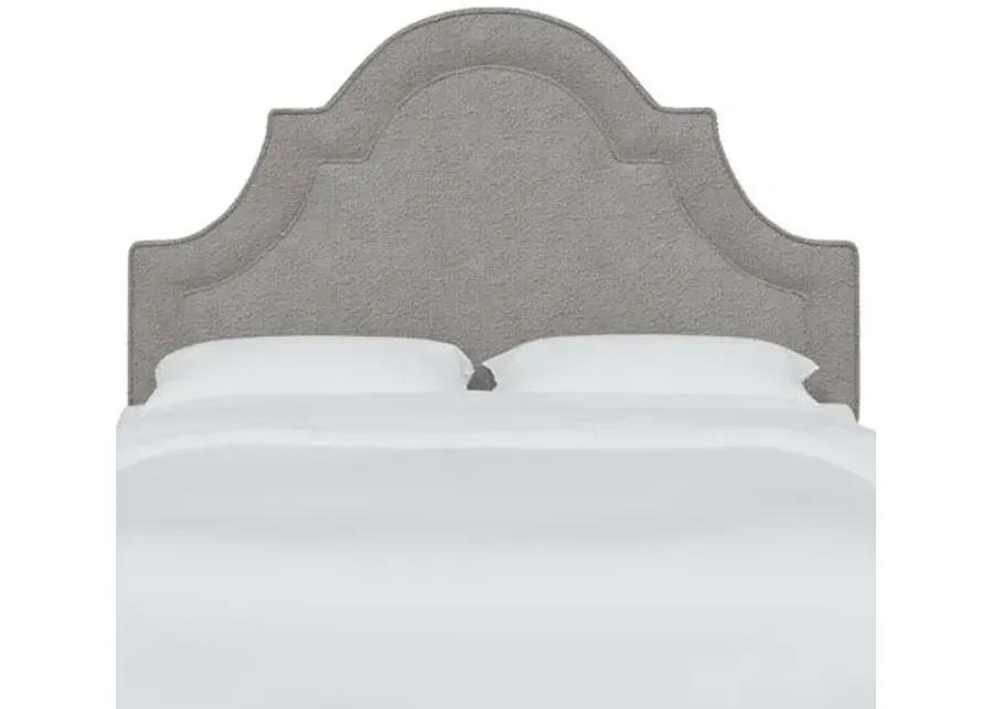 Kennedy Boucle Arched Headboard - Gray