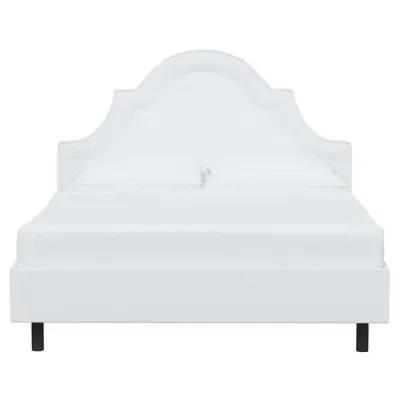 Kennedy Linen Arched Platform Bed - White, No Box Spring Required, Comfortable & Durable