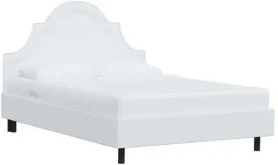 Kennedy Linen Arched Platform Bed - White, No Box Spring Required, Comfortable & Durable