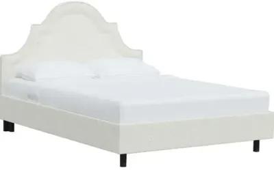 Kennedy Boucle Arched Platform Bed - White, No Box Spring Required, Upholstered, Comfortable & Durable