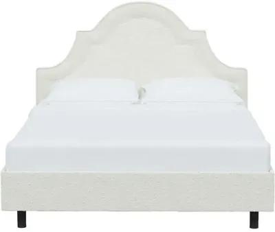 Kennedy Boucle Arched Platform Bed - White, No Box Spring Required, Upholstered, Comfortable & Durable