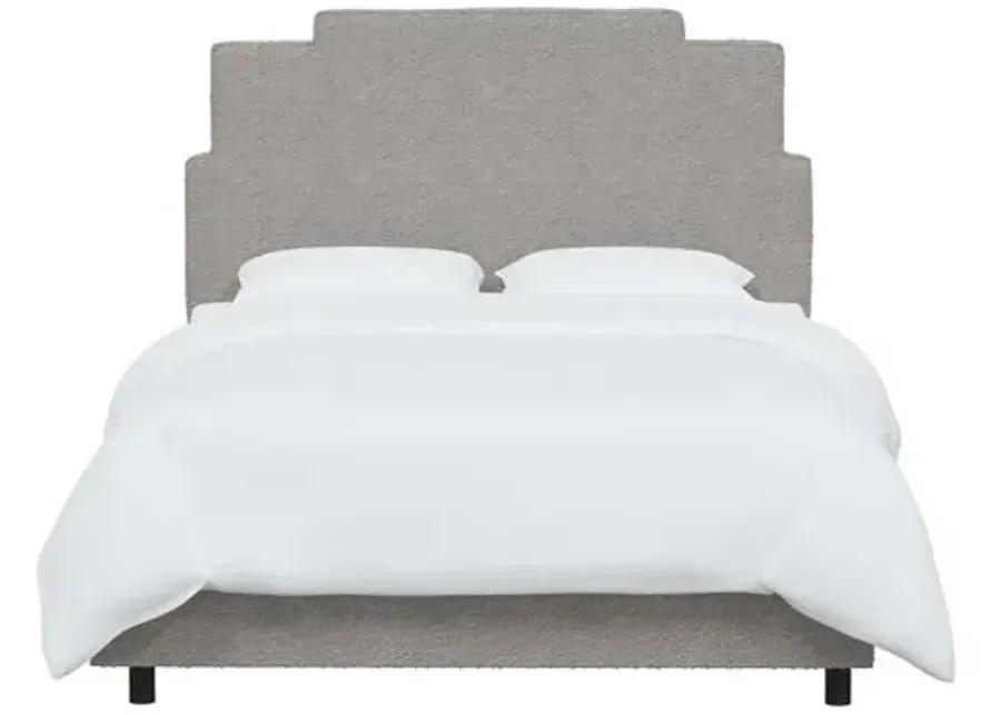 Paxton Bouclé Bed - Gray