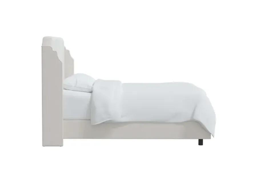 Aurora Velvet Bed - Velvet Snow - Handcrafted - White