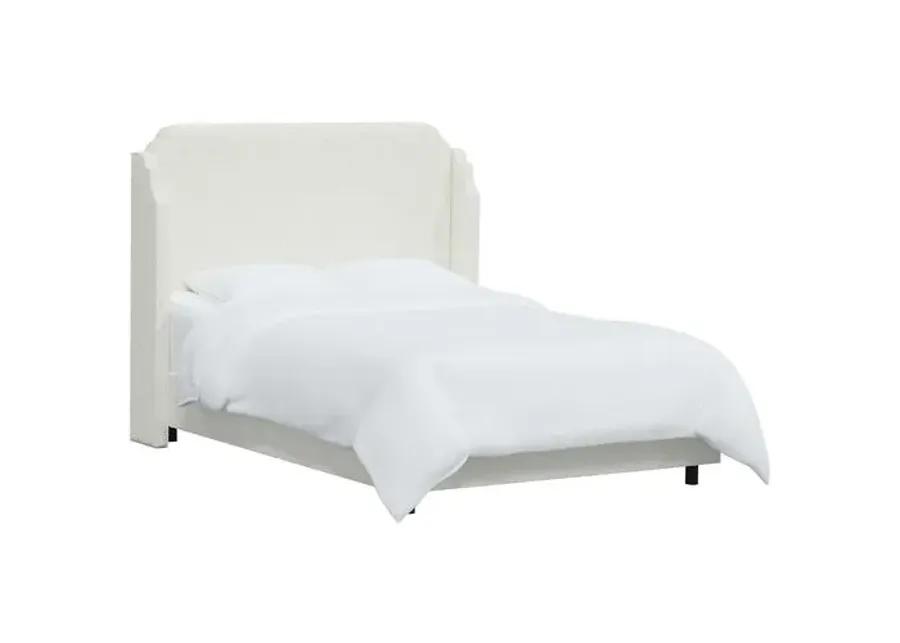 Aurora Boucle Wingback Bed - White, Mattress, Box Spring Required, Comfortable, Durable