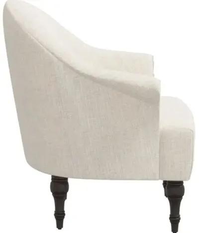 Charlotte Linen Accent Chair - Ivory, Comfortable, Durable, Cushioned