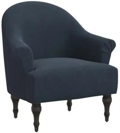 Charlotte Linen Accent Chair - Blue, Comfortable, Durable, Cushioned