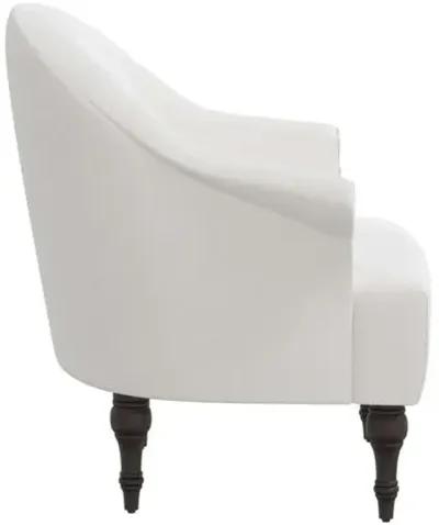 Charlotte Velvet Accent Chair - White, Comfortable, Durable, Cushioned