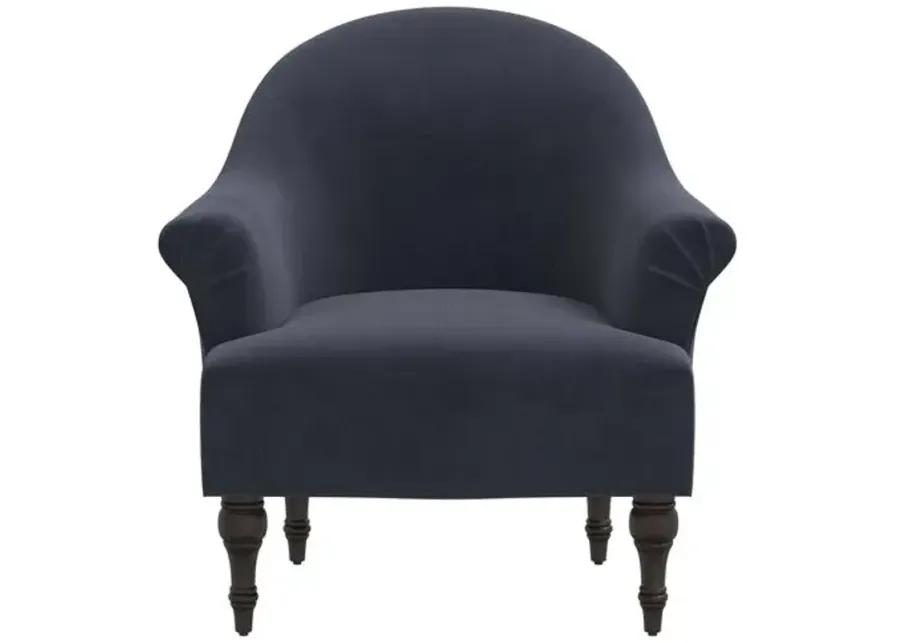 Charlotte Velvet Accent Chair - Blue, Comfortable, Durable, Cushioned