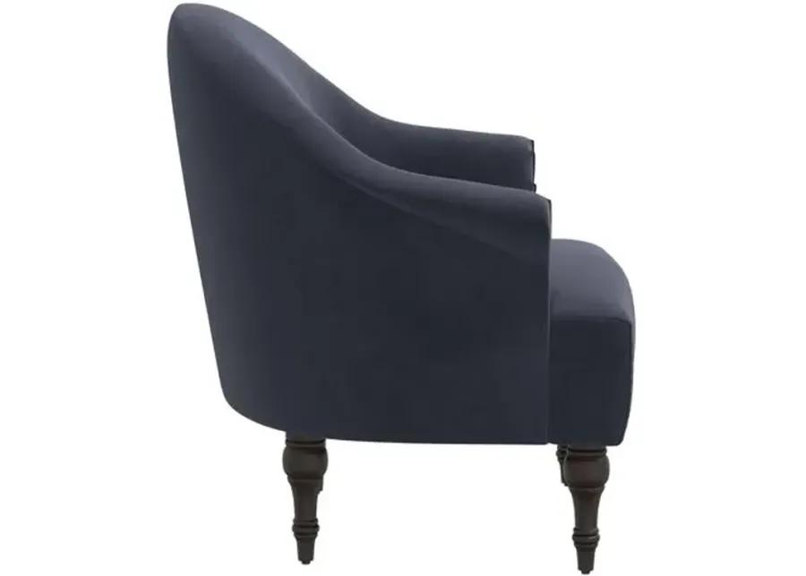 Charlotte Velvet Accent Chair - Blue, Comfortable, Durable, Cushioned