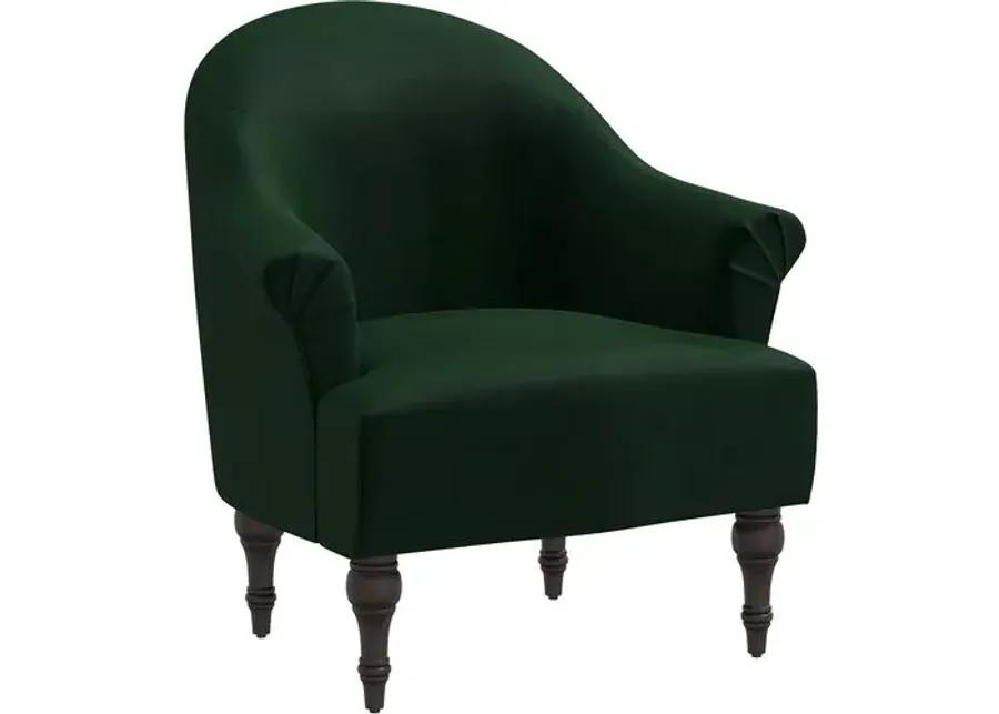 Charlotte Velvet Accent Chair - Green, Comfortable, Durable, Cushioned