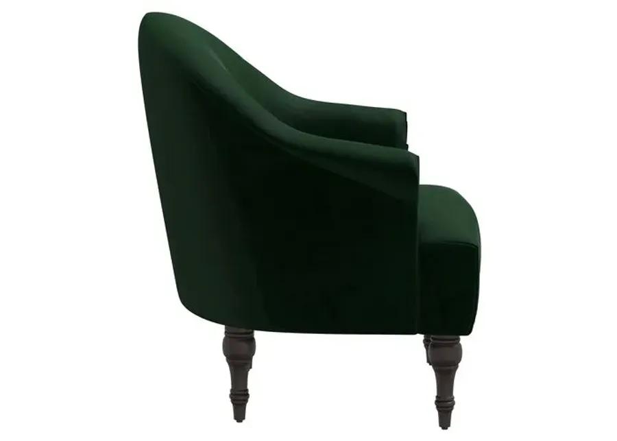 Charlotte Velvet Accent Chair - Green, Comfortable, Durable, Cushioned