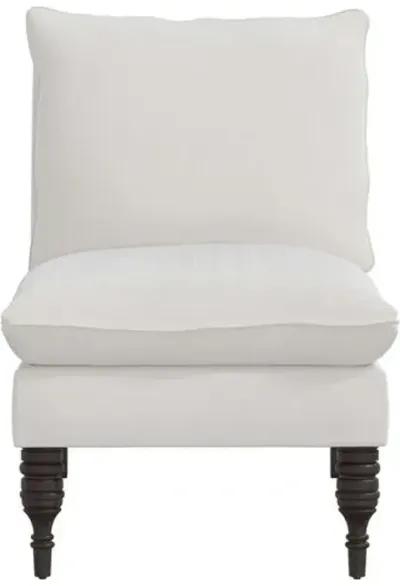 Daphne Velvet Slipper Chair - White