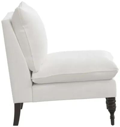 Daphne Velvet Slipper Chair - White