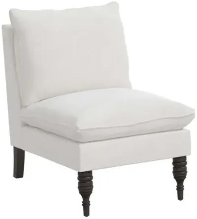 Daphne Velvet Slipper Chair - White