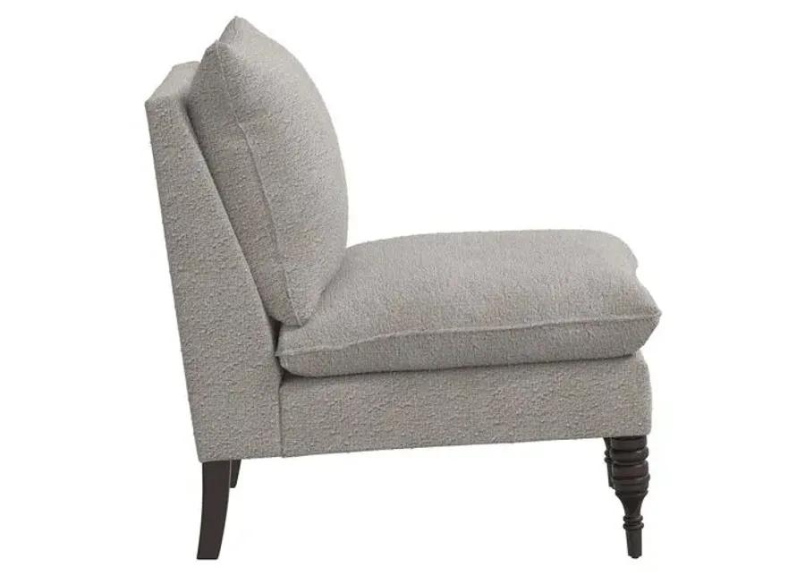 Daphne Bouclé Slipper Chair - Gray