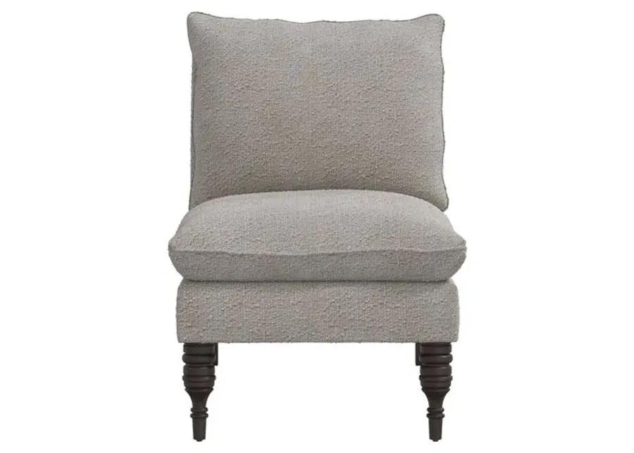 Daphne Bouclé Slipper Chair - Gray